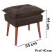 Puff Puf Opall Pes Palito 55x40cm Suede Marrom MPassos