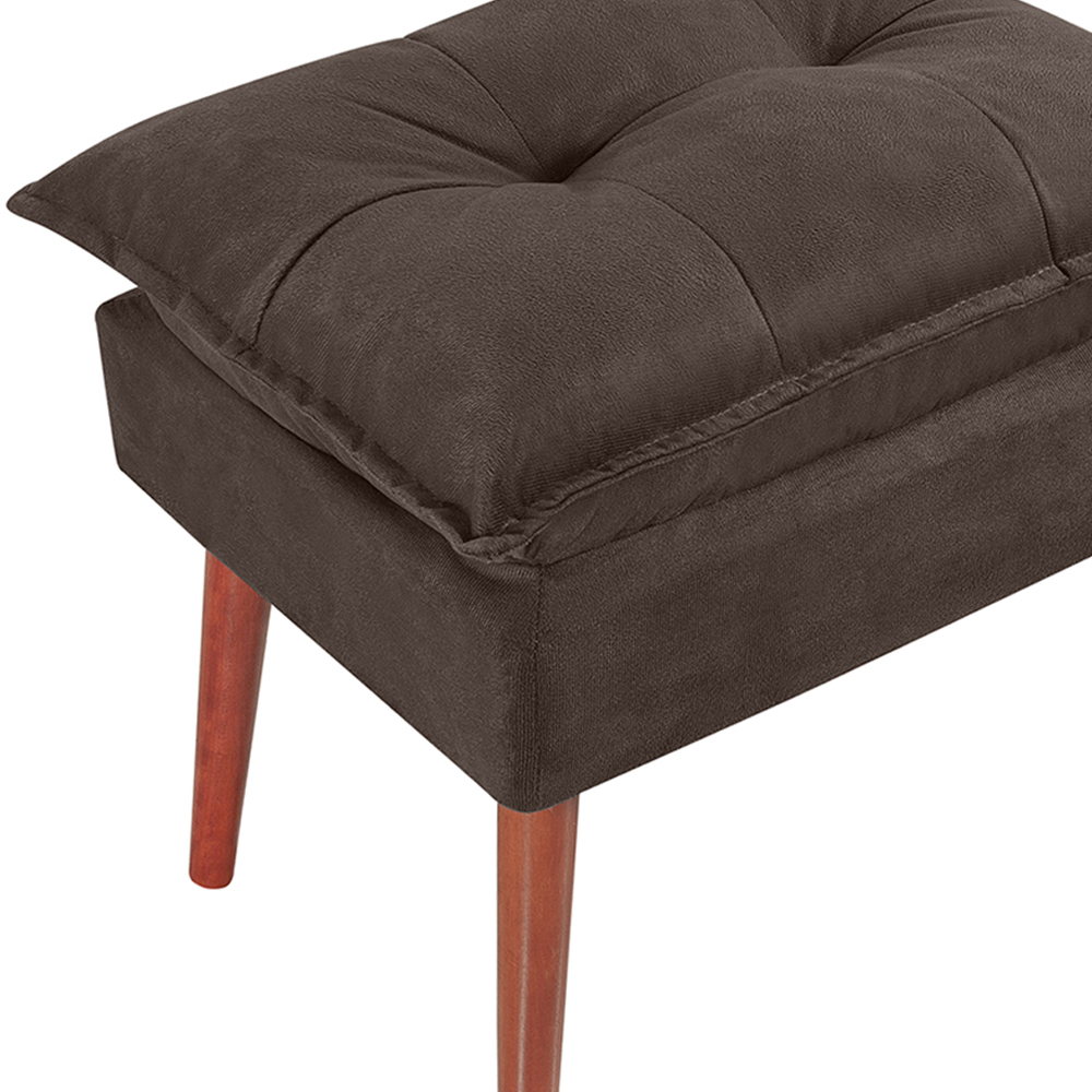 Puff Puf Opall Pes Palito 55x40cm Suede Marrom MPassos