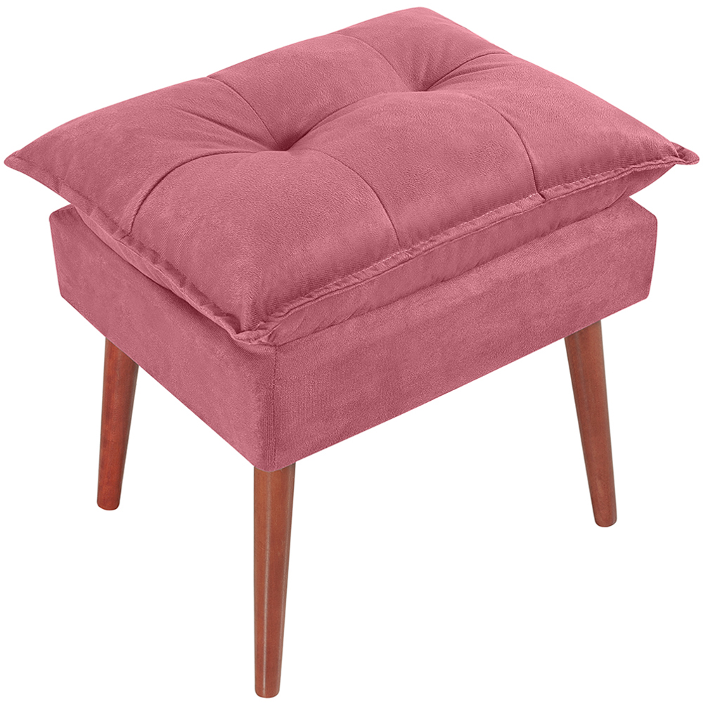 Puff Puf Opall Pes Palito 55x40cm Suede Rosa Escuro MPassos