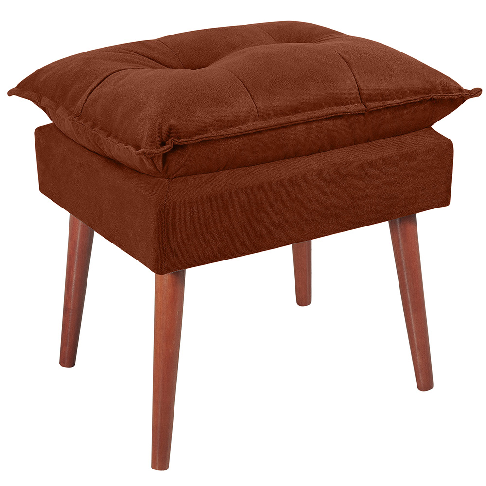 Puff Puf Opall Pes Palito 55x40cm Suede Terra Cota MPassos