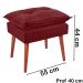 Puff Puf Opall Pes Palito 55x40cm Suede Vermelho Escuro MPassos