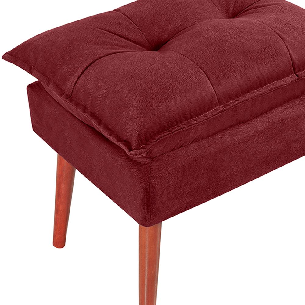 Puff Puf Opall Pes Palito 55x40cm Suede Vermelho Escuro MPassos
