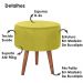 Puff Puf Redondo Pes Palito 44x40cm Suede Amarelo MPassos