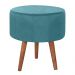 Puff Puf Redondo Pes Palito 44x40cm Suede Azul MPassos