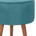 Puff Puf Redondo Pes Palito 44x40cm Suede Azul MPassos