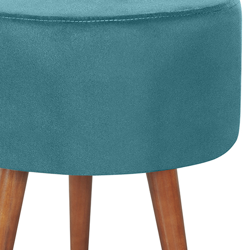 Puff Puf Redondo Pes Palito 44x40cm Suede Azul MPassos