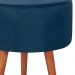 Puff Puf Redondo Pes Palito 44x40cm Suede Azul Marinho MPassos