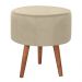 Puff Puf Redondo Pes Palito 44x40cm Suede Bege MPassos