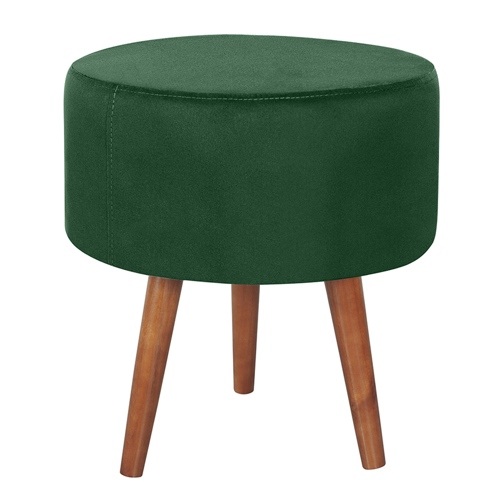 Puff Puf Redondo Pes Palito 44x40cm Suede Verde MPassos