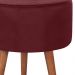 Puff Puf Redondo Pes Palito 44x40cm Suede Vermelho Escuro MPassos