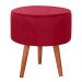 Puff Puf Redondo Pes Palito 44x40cm Suede Vermelho MPassos