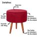 Puff Puf Redondo Pes Palito 44x40cm Suede Vermelho MPassos
