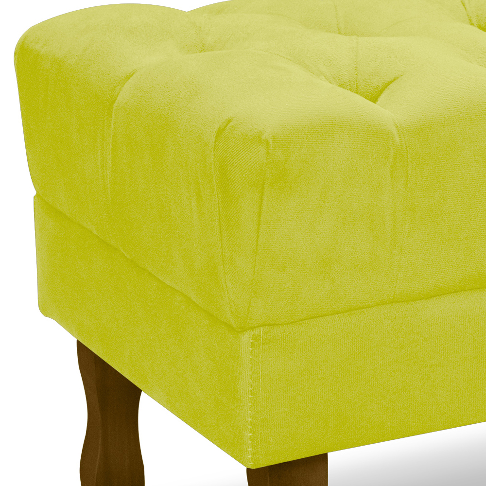Puff Puf Retro Capitone 52x44cm Suede Amarelo MPassos