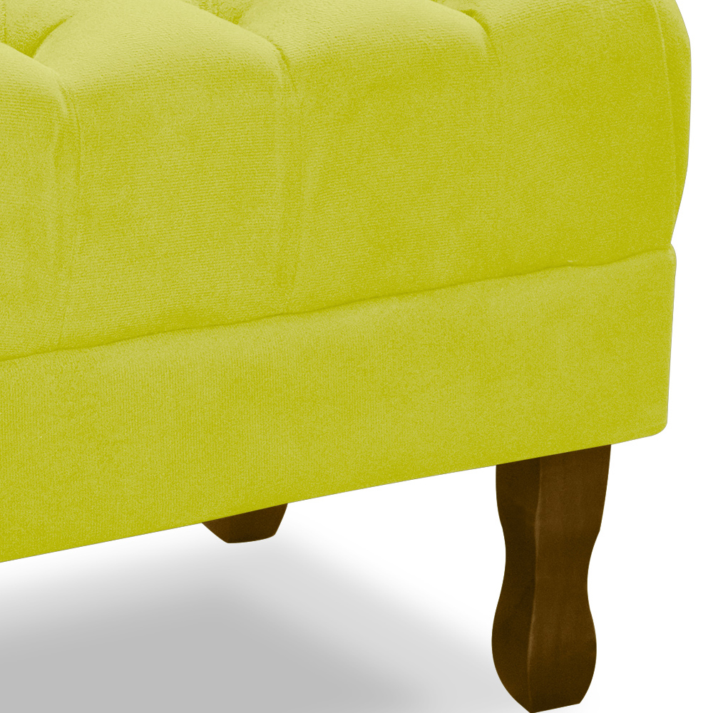 Puff Puf Retro Capitone 52x44cm Suede Amarelo MPassos