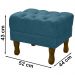 Puff Puf Retro Capitone 52x44cm Suede Azul Turquesa MPassos