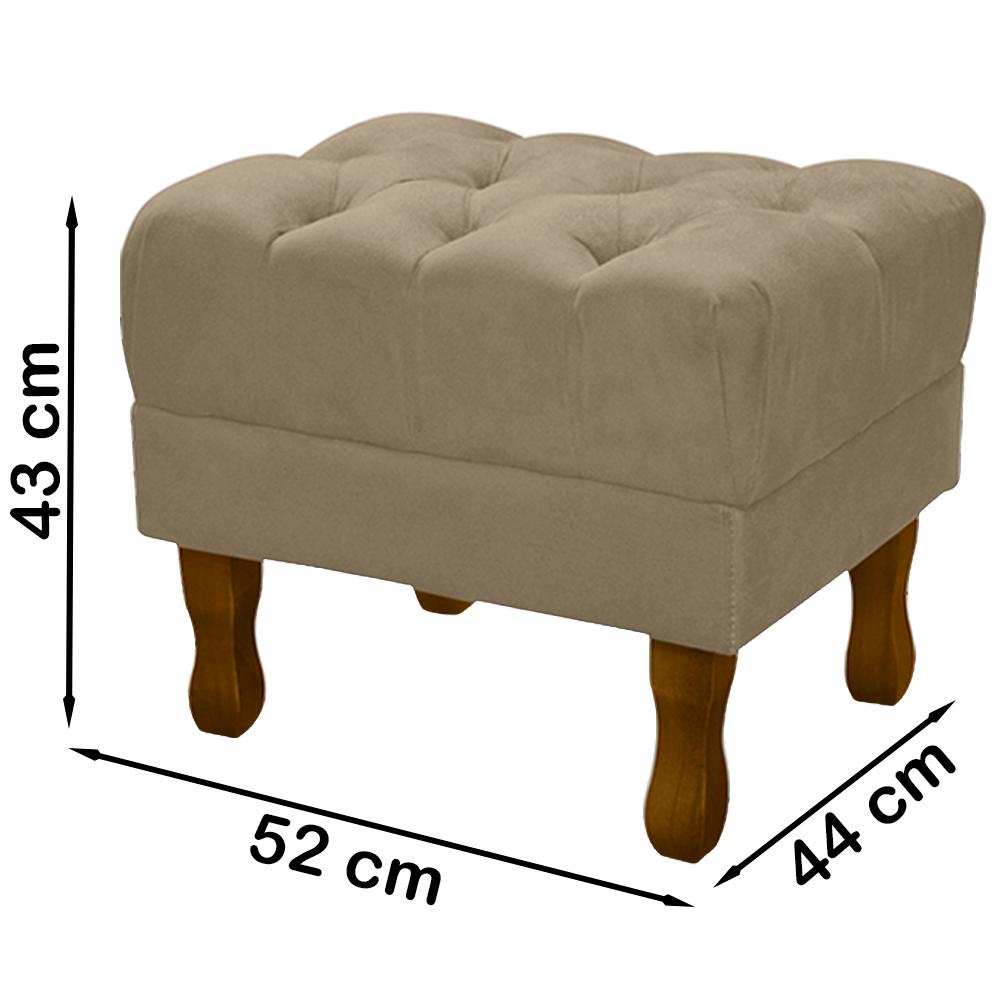 Puff Puf Retro Capitone 52x44cm Suede Capuccino MPassos