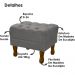 Puff Puf Retro Capitone 52x44cm Suede Cinza Claro MPassos