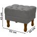 Puff Puf Retro Capitone 52x44cm Suede Cinza Claro MPassos