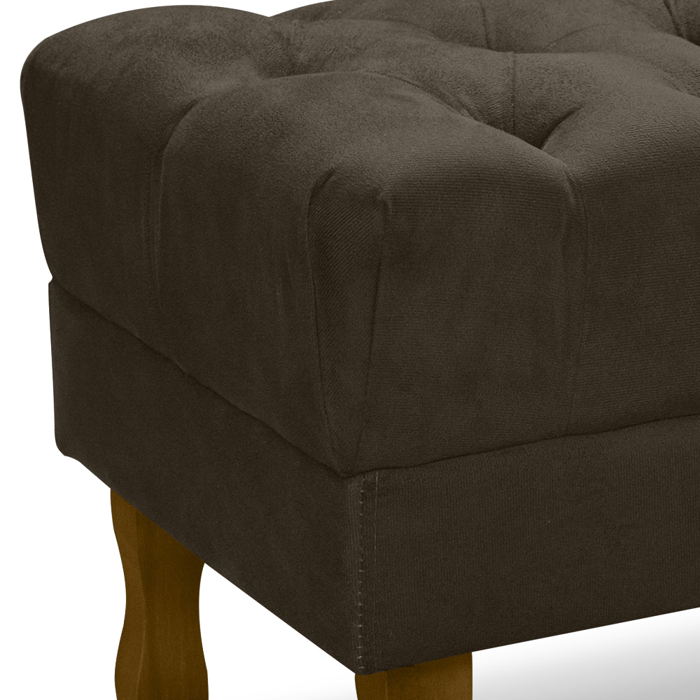 Puff Puf Retro Capitone 52x44cm Suede Marrom MPassos