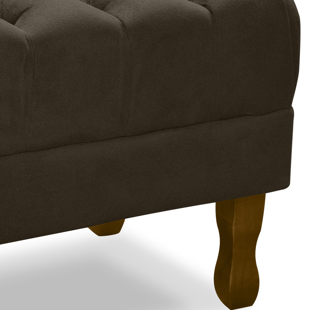 Puff Puf Retro Capitone 52x44cm Suede Marrom MPassos
