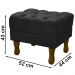 Puff Puf Retro Capitone 52x44cm Suede Preto MPassos