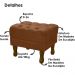 Puff Puf Retro Capitone 52x44cm Suede Terra Cota MPassos