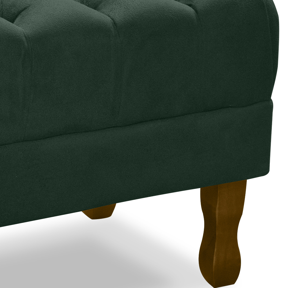 Puff Puf Retro Capitone 52x44cm Suede Verde MPassos