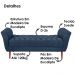 Recamier Grecia 150cm Suede Azul Marinho MPassos
