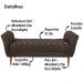 Recamier Grecia 150cm Suede Marrom MPassos