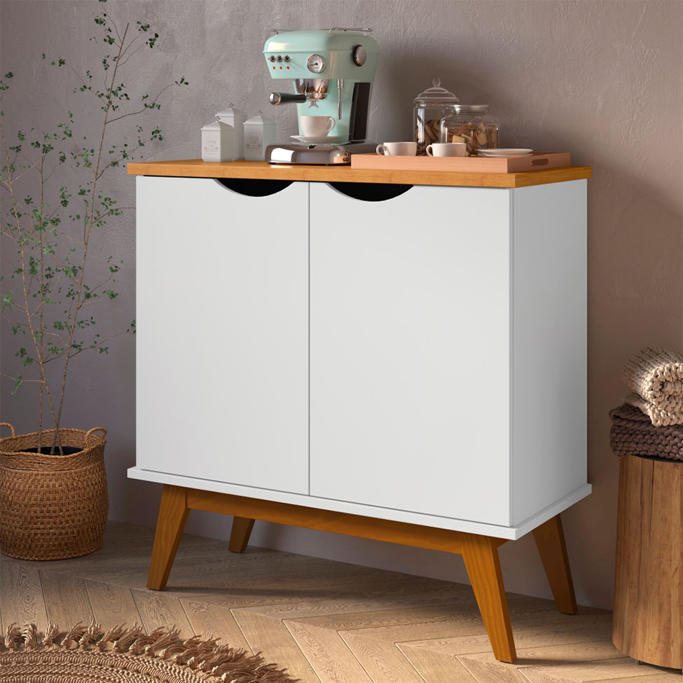 Buffet Prism 2 PT Branco e Cinamomo