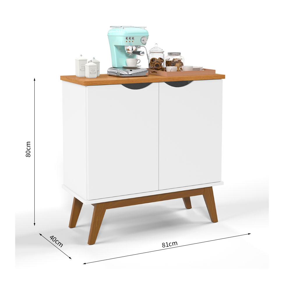 Buffet Prism 2 PT Branco e Cinamomo