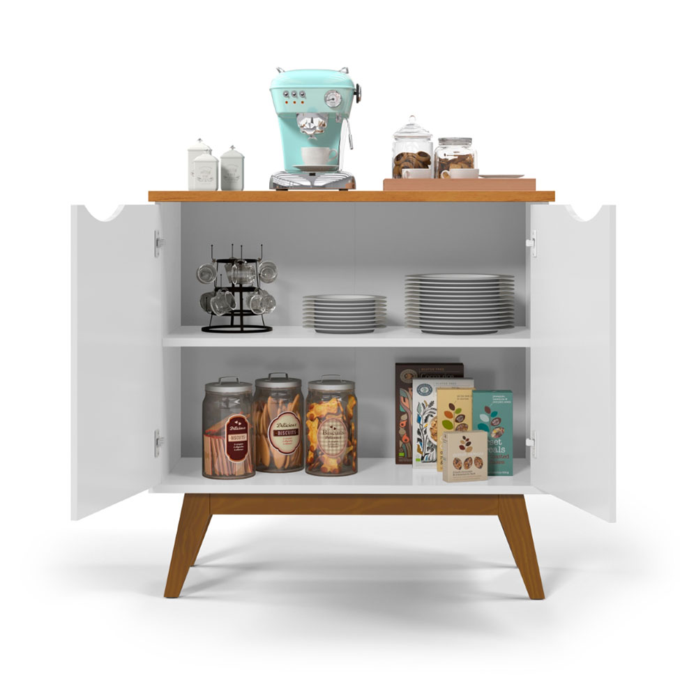 Buffet Prism 2 PT Branco e Cinamomo