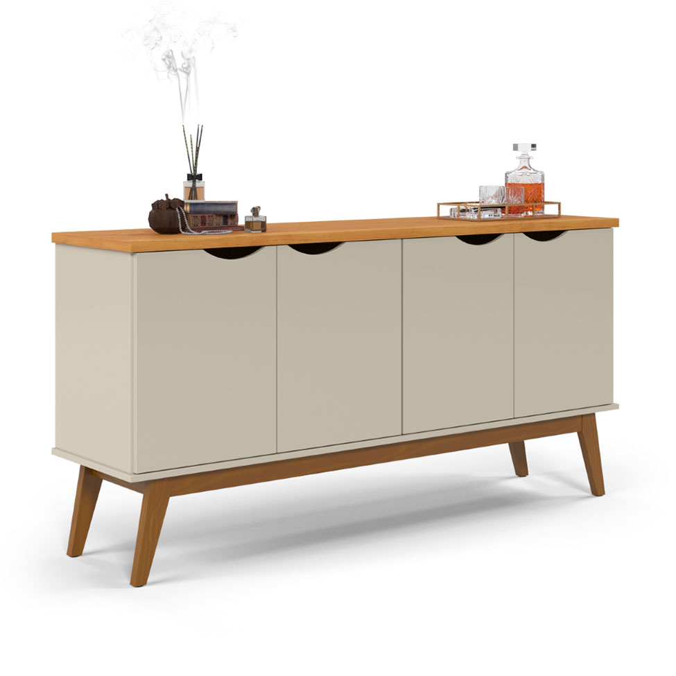 Buffet Prism 4 PT Off White e Cinamomo