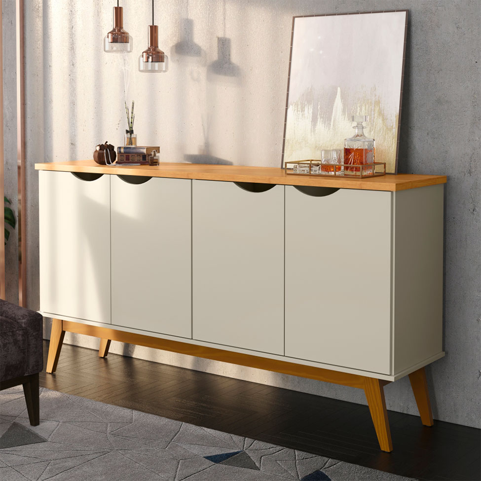 Buffet Prism 4 PT Off White e Cinamomo