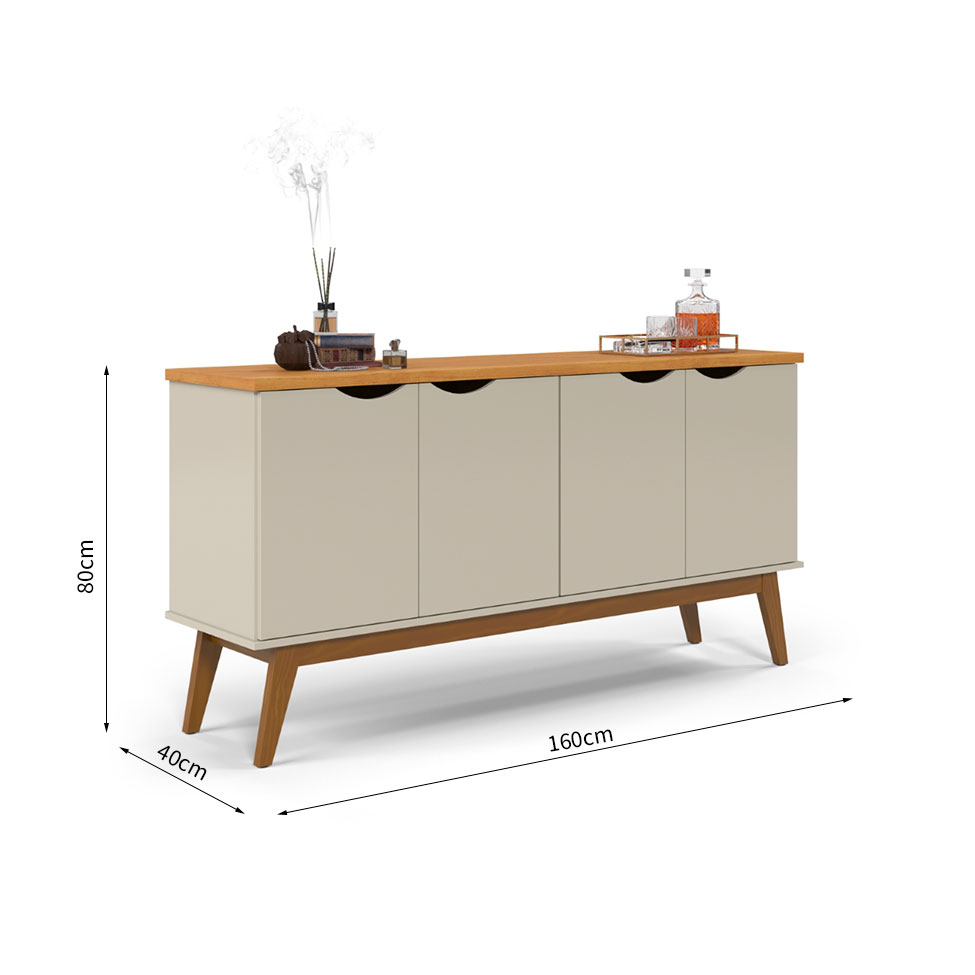 Buffet Prism 4 PT Off White e Cinamomo
