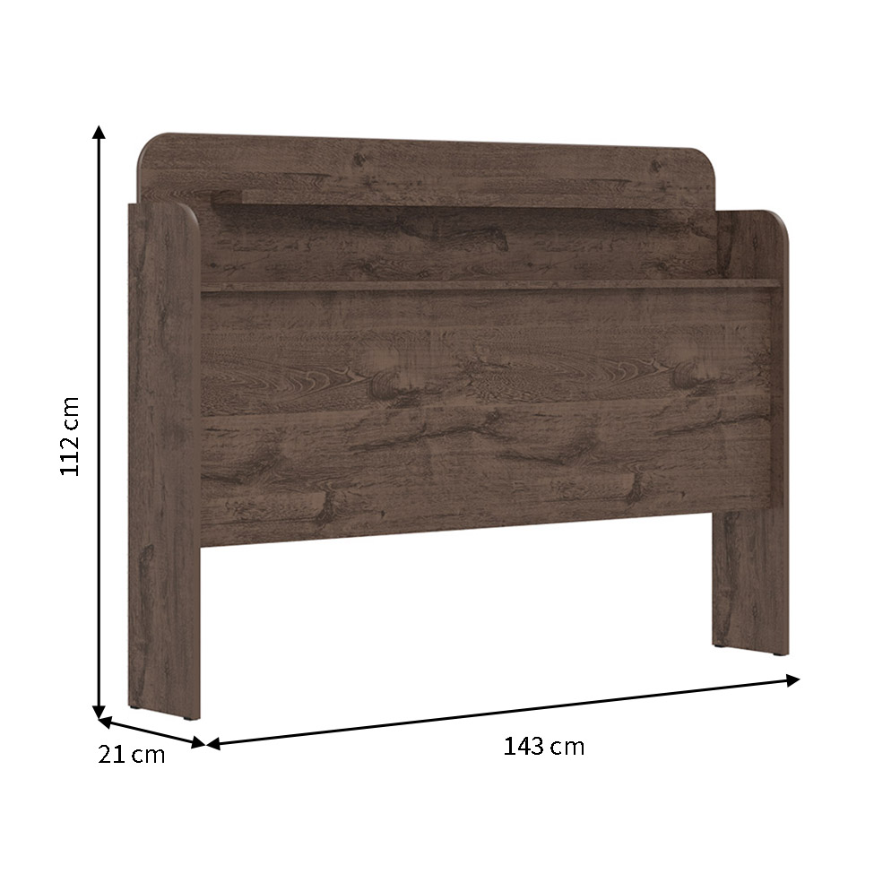 Cabeceira Casal Rubi Imbuia 143 cm