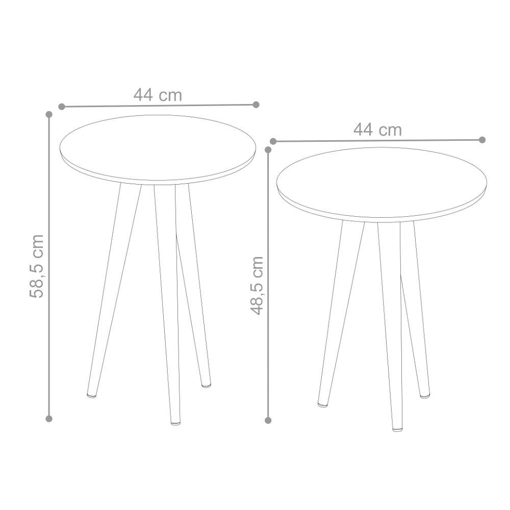 Conjunto Mesa de Canto e Lateral Manet Off White