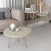 Conjunto Mesas de Centro Redondas Evolution Base Aço Off White - Patrimar