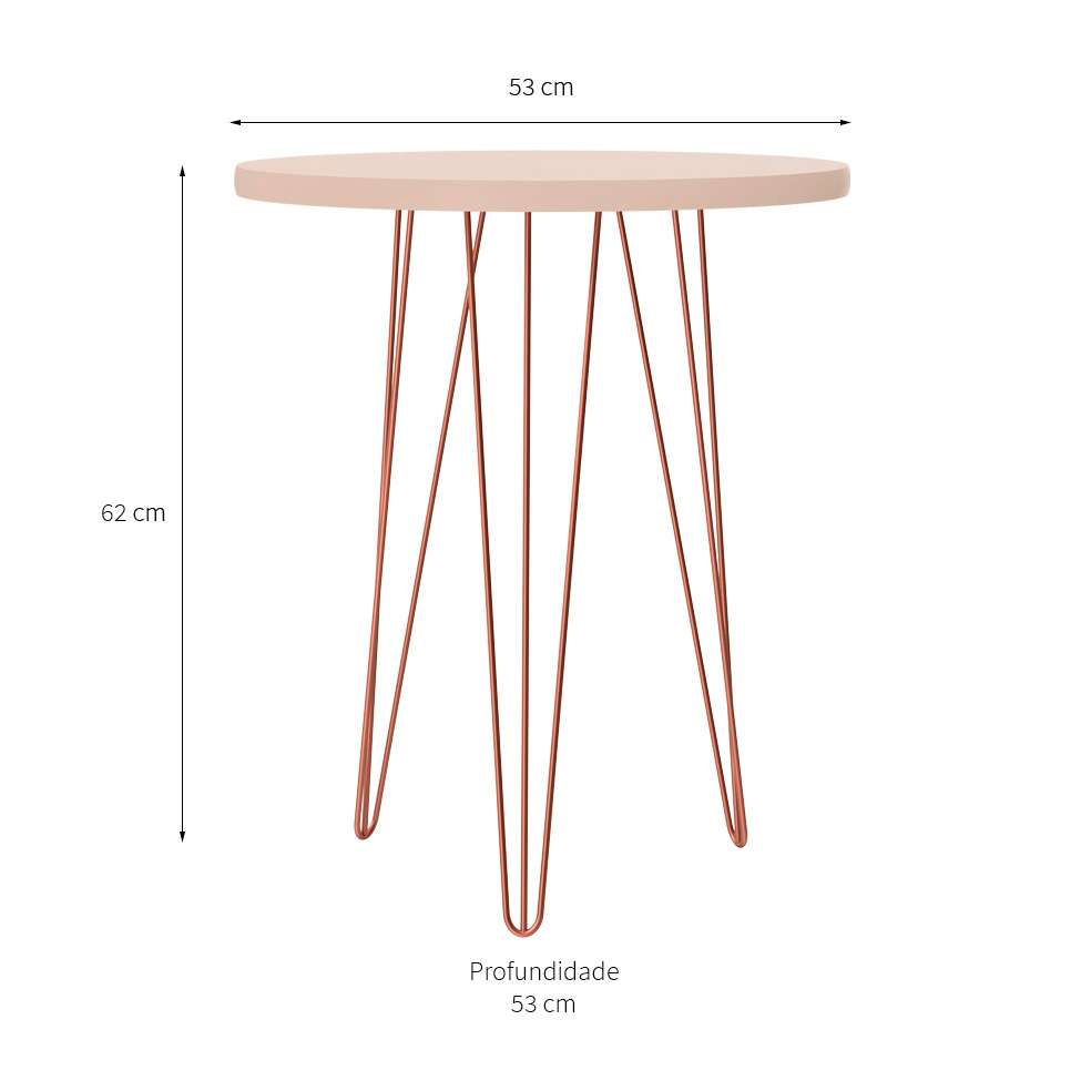 Conjunto com 2 Mesas Laterais Evolution Off White 62 cm