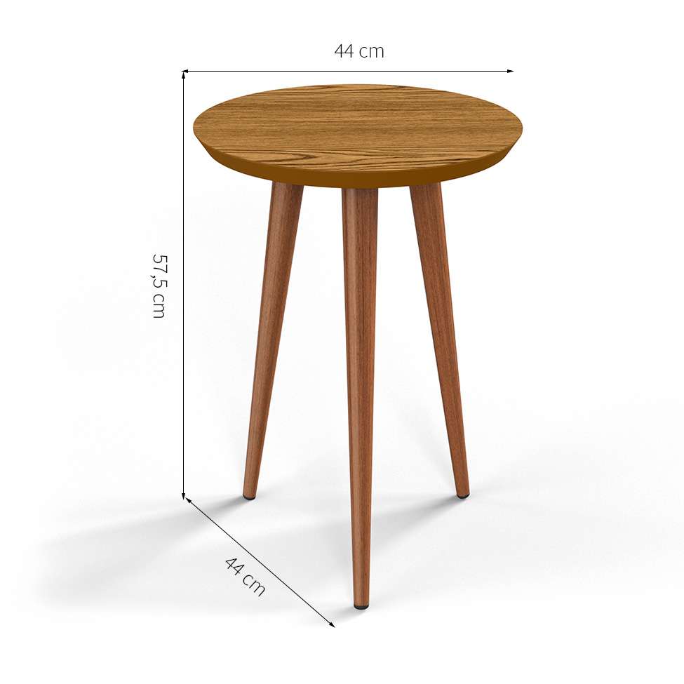 Conjunto com 2 Mesas Laterais Luna Cumarú 44 cm