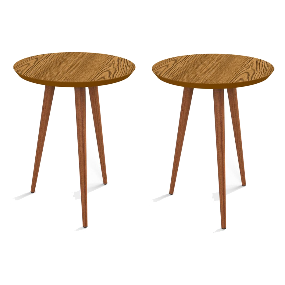 Conjunto com 2 Mesas Laterais Luna Cumarú 53 cm