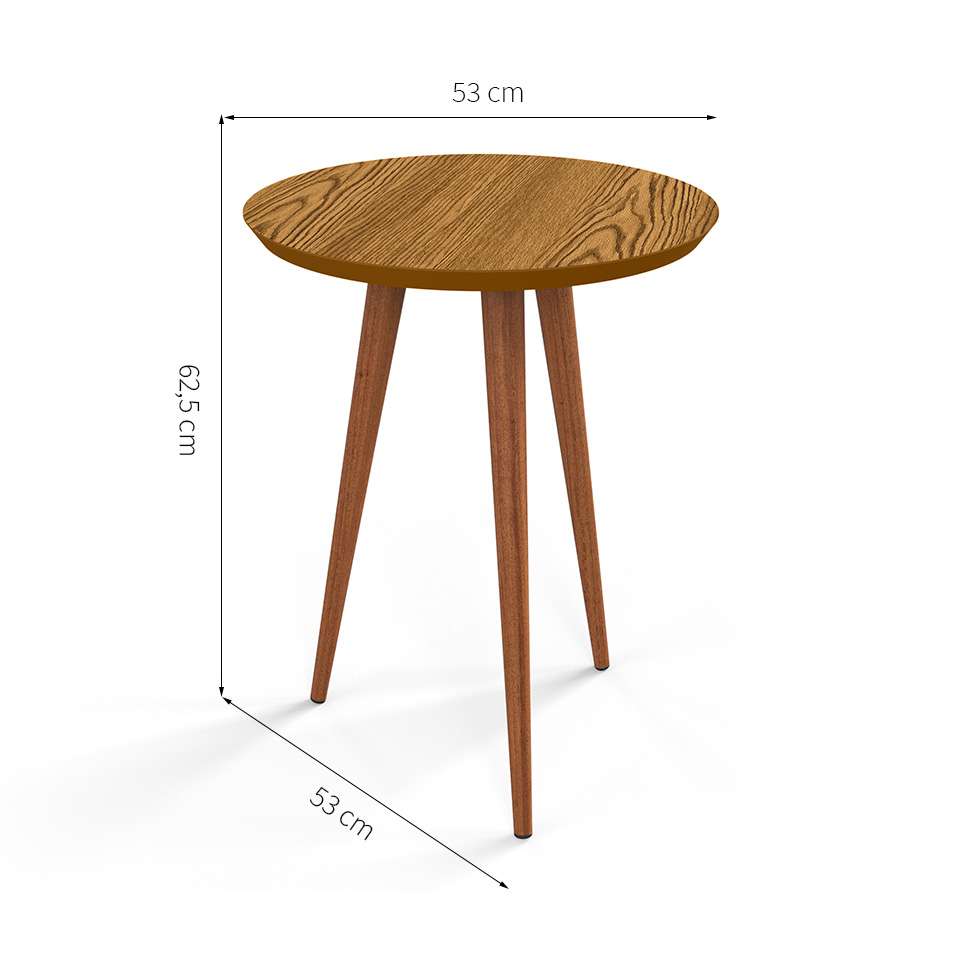 Conjunto com 2 Mesas Laterais Luna Cumarú 53 cm