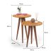 Conjunto com 2 Mesas Laterais Slim Cinamomo