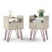 Conjunto com 2 Mesas de Cabeceira Bill 2 Gavetas Off White