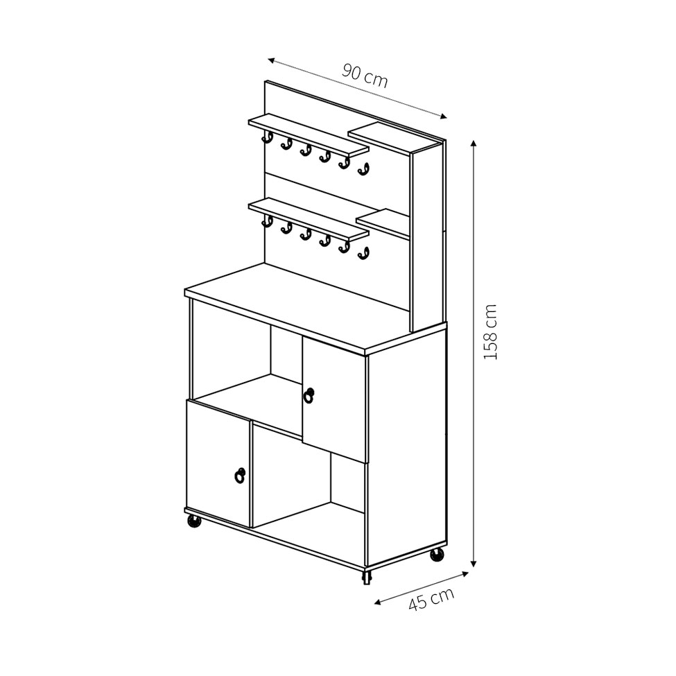 Cozinha Compacta Vini 2 PT Preta