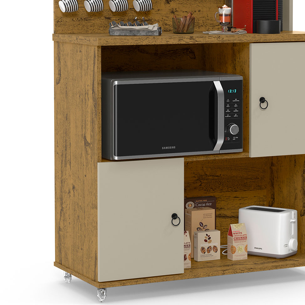 Cozinha Compacta Vini 2 Portas Nature e Off White