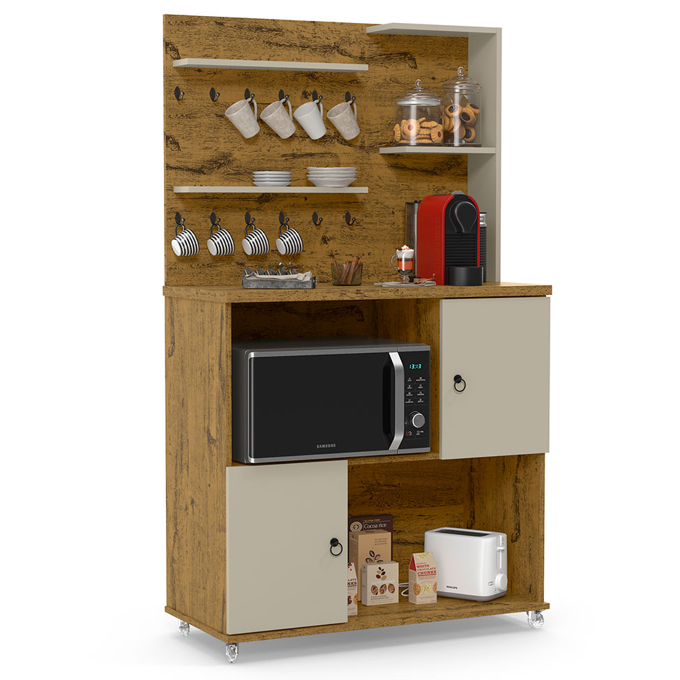 Cozinha Compacta Vini 2 Portas Nature e Off White