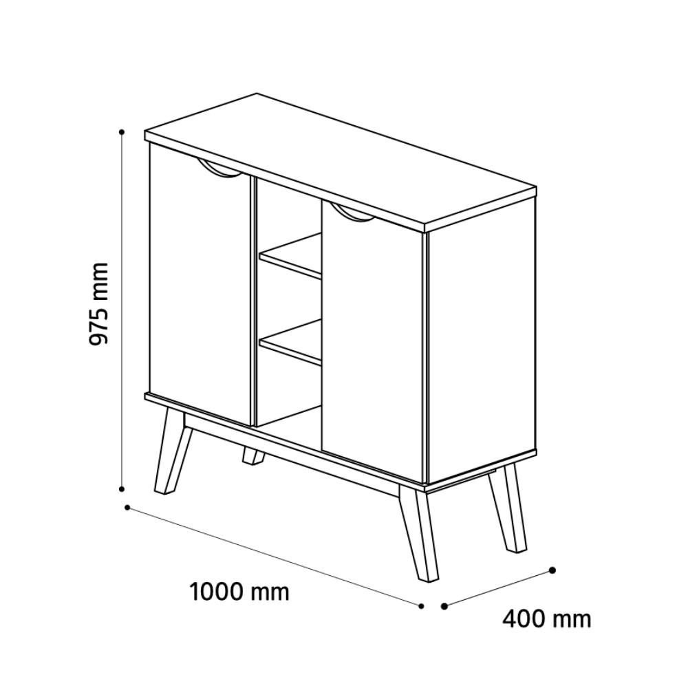 Balcão Buffet Retrô 2 Portas Prism - Branco - Patrimar Móveis