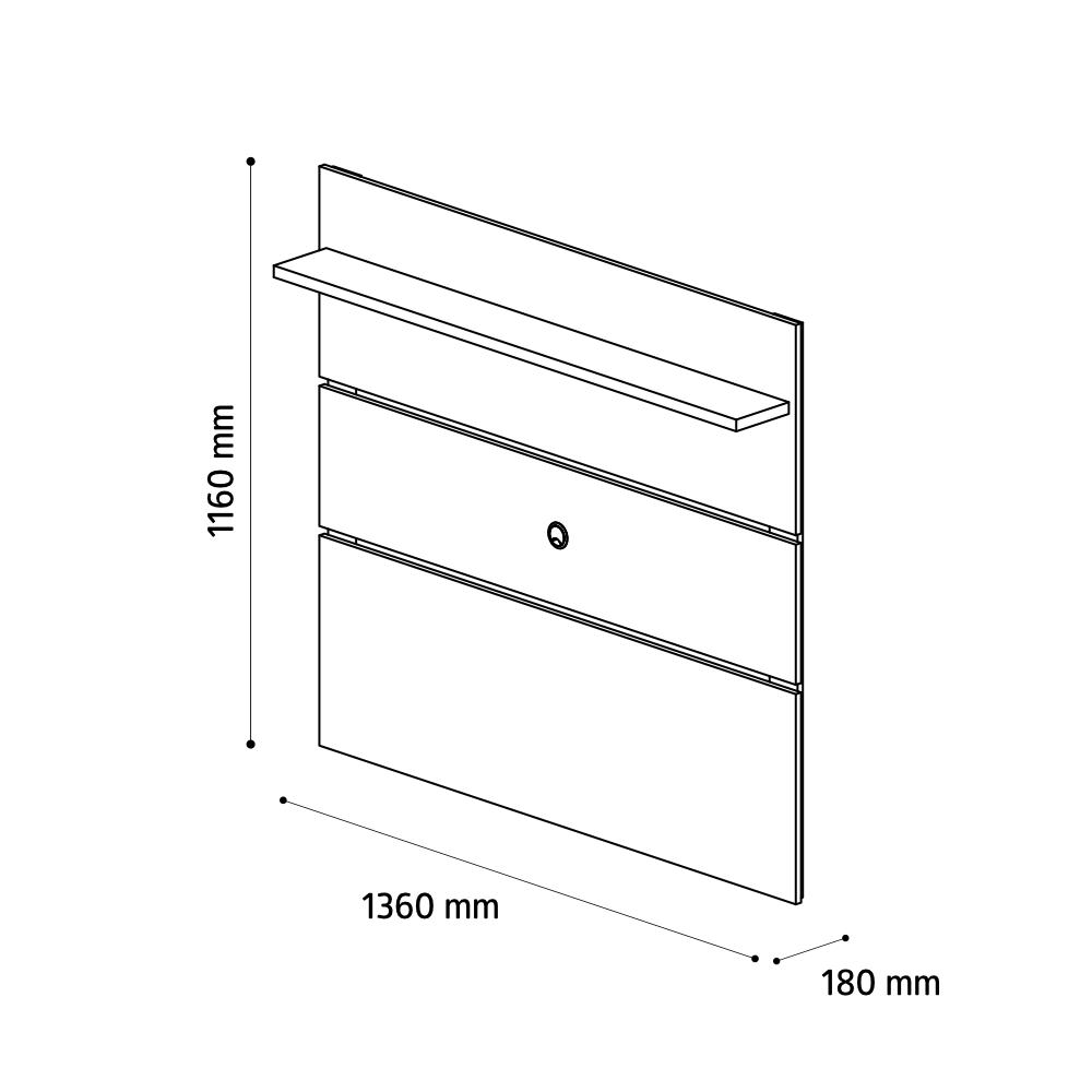 Painel Para TV 46" Prism 1.4 - Preto Acetinado - Patrimar Móveis
