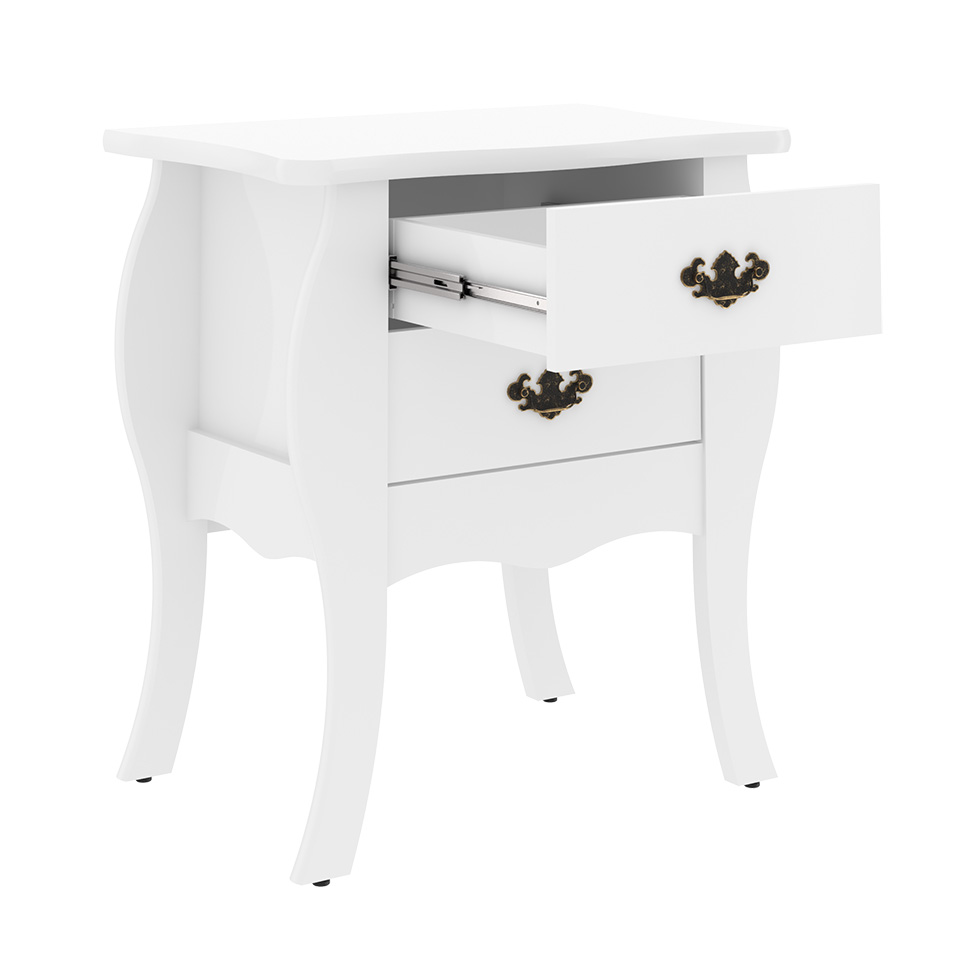 Mesa Lateral Premier Branco com Brilho Patrimar